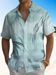 Alohadaddy Summer Plant Leaves Ripple Beach Vacation Casual Shirt