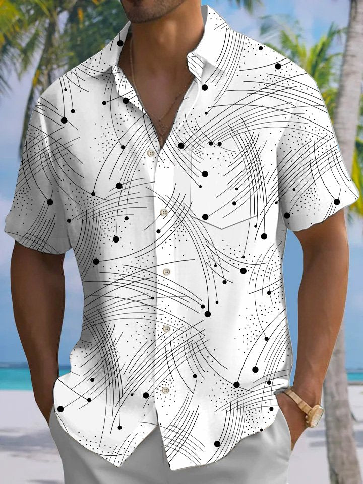 Chemise de vacances décontractée à imprimé ondulé Summer Lines d&