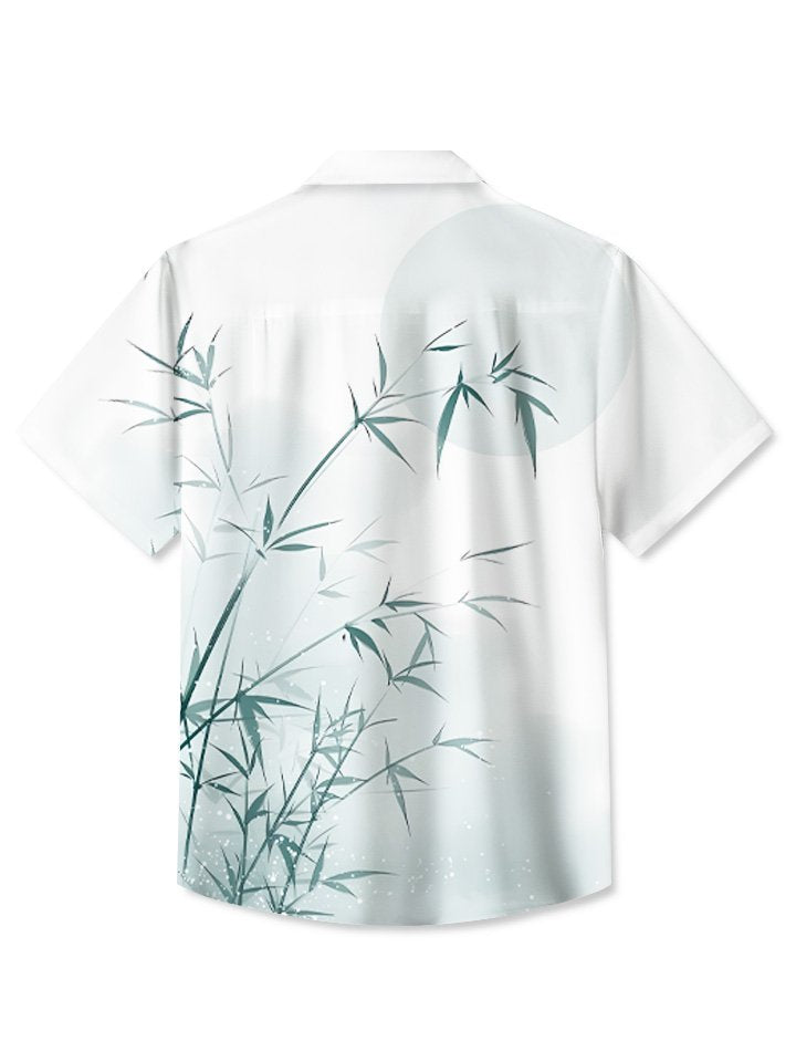 Camisa informal de verano con estampado de plantas y bambú de Alohadaddy