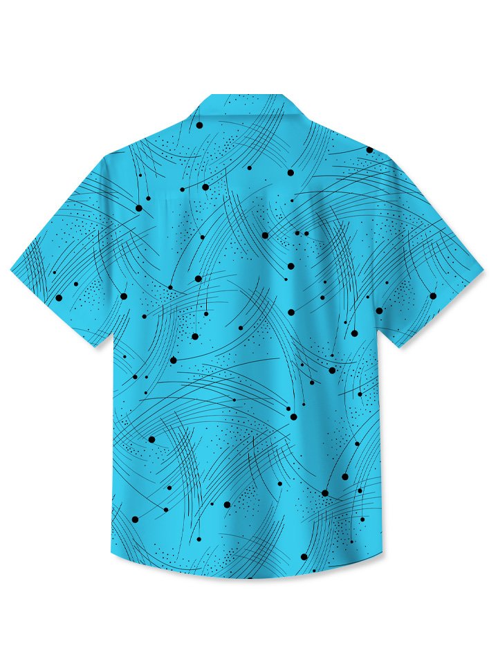 Chemise de vacances décontractée à imprimé ondulé Summer Lines d&