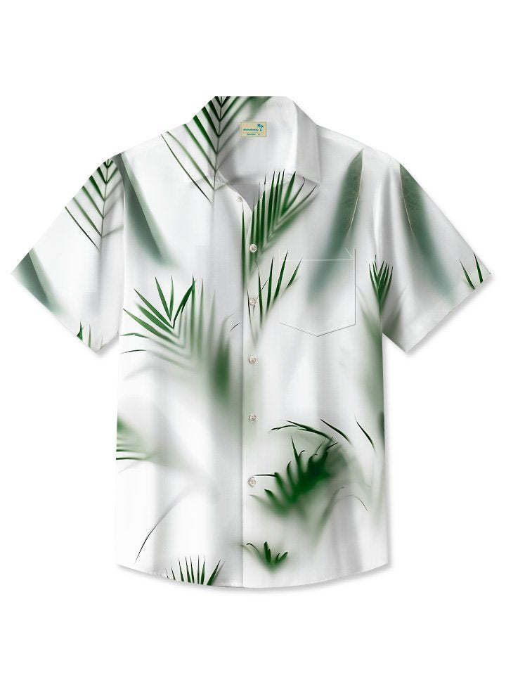 Alohadaddy Summer Plant Leaves Tropical Casual Vacation Shirt