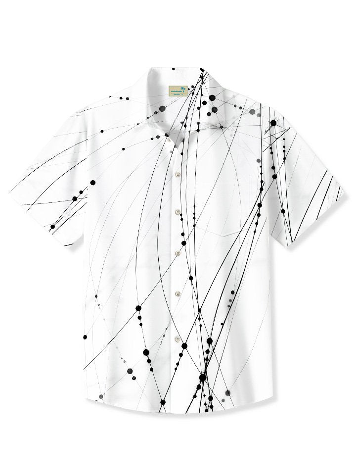 Camisa informal de vacaciones con estampado geométrico de líneas y curvas de verano de Alohadaddy