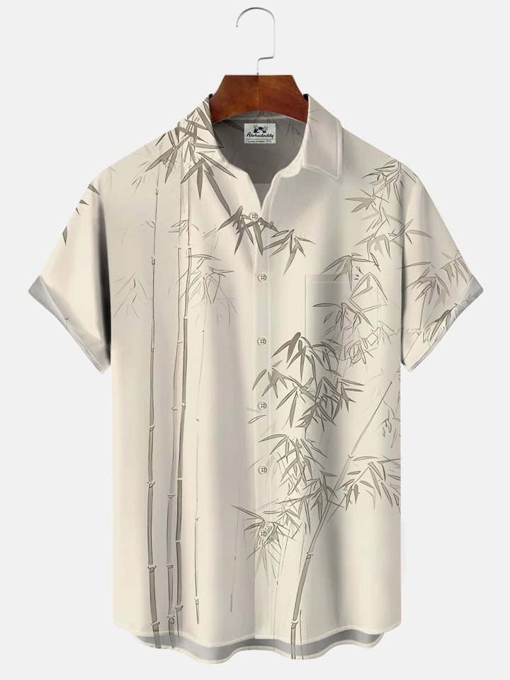 Alohadaddy Summer Plant Bamboo Tropical Casual Vacation Shirt