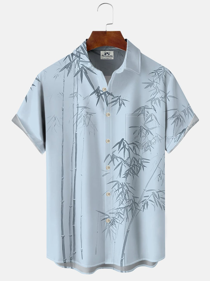 Alohadaddy Summer Plant Bamboo Tropical Casual Vacation Shirt