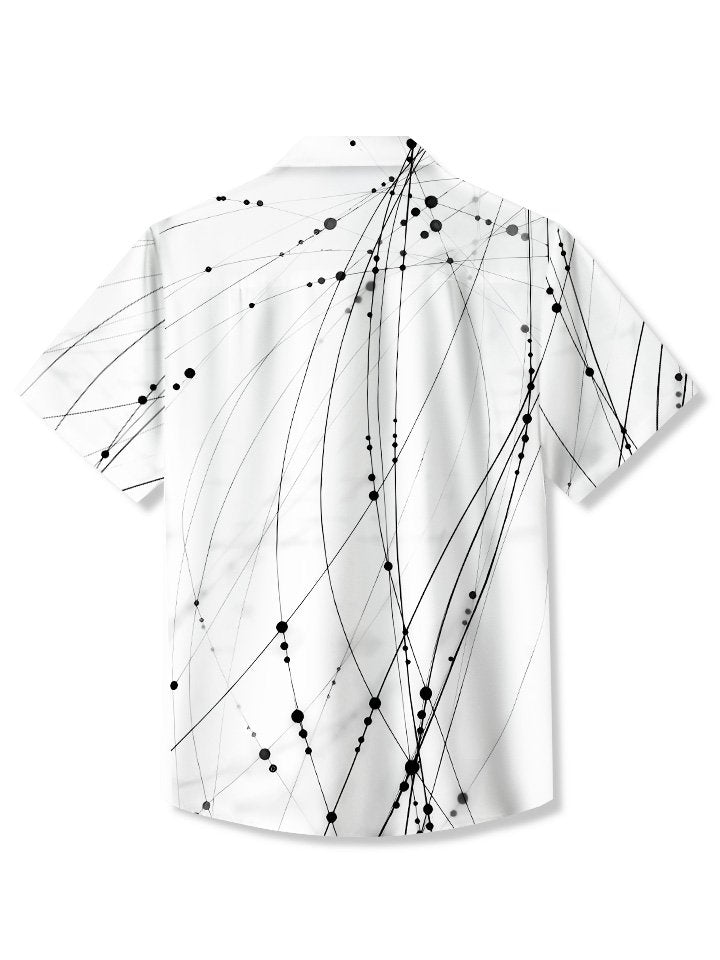 Camisa informal de vacaciones con estampado geométrico de líneas y curvas de verano de Alohadaddy