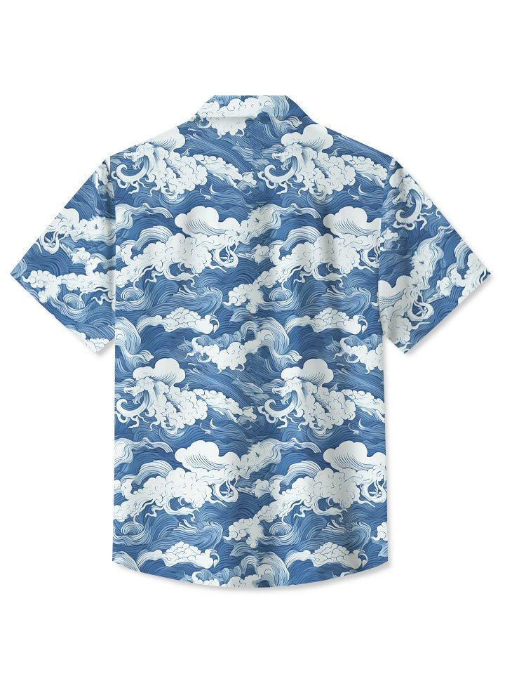 Alohadaddy Summer Beach Waves Casual Vacation Shirt