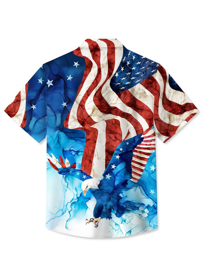 Alohadaddy Summer Flag Independence Day Casual Beach Vacation Shirt