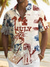 Alohadaddy Summer Flag Independence Day Casual Beach Vacation Shirt