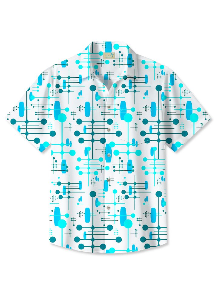 Alohadaddy Summer Geometric Pattern Polka Dot Lines Casual Vacation Shirt