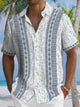 Alohadaddy Summer Ethnic Pattern Casual Commuting 50s Vintage Bowling Shirt