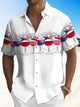 Alohadaddy Summer Independence Day Flag Wine Glass Party Casual Vacation Shirt