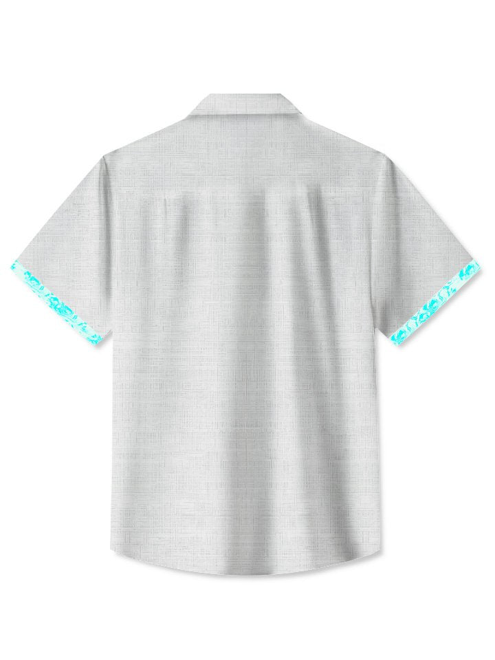 Alohadaddy Summer Ethnic Style Pattern Simple Fine Lines Casual Commuting 50s Vintage Bowling Shirt