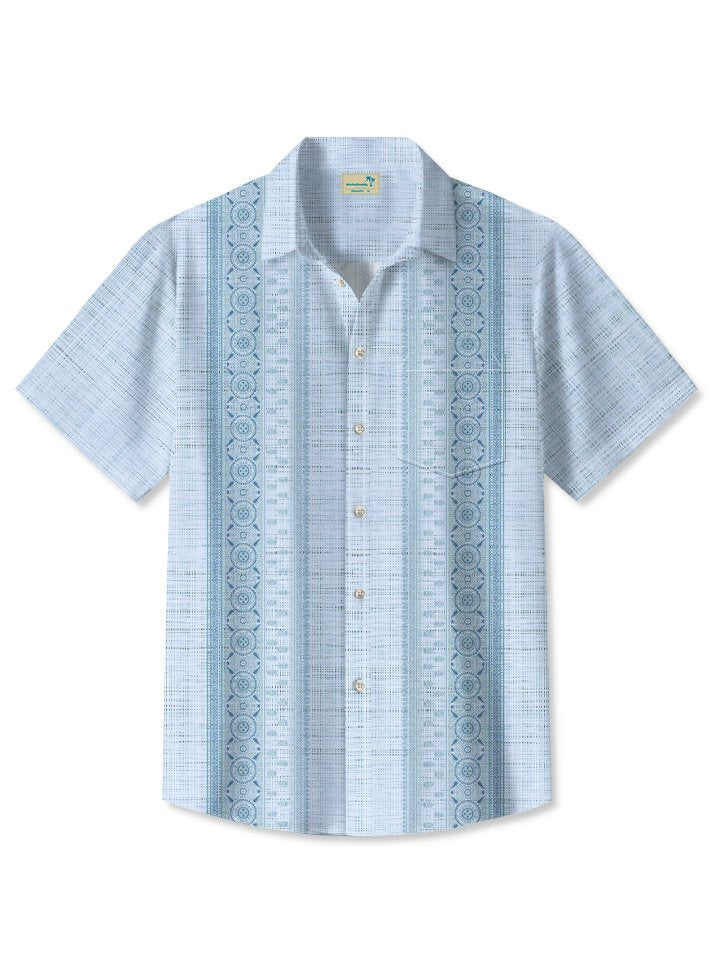 Alohadaddy Summer Ethnic Style Geometric Pattern Casual Commuting 50s Vintage Bowling Shirt