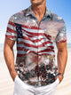 Alohadaddy Summer Holiday Independence Day Flag Retro Casual Vacation Shirt
