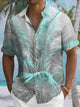 Alohadaddy Summer Contrasting Color Tropical Plant Leaves Casual Vacation Shirt