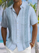 Alohadaddy Summer Ethnic Style Geometric Pattern Casual Commuting 50s Vintage Bowling Shirt