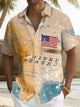 Alohadaddy Summer Holiday Flag Independence Day Casual Vacation Shirt