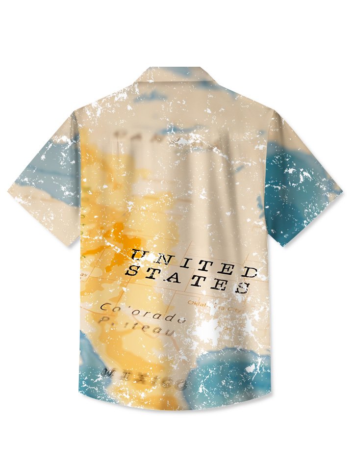 Alohadaddy Summer Holiday Flag Independence Day Casual Vacation Shirt