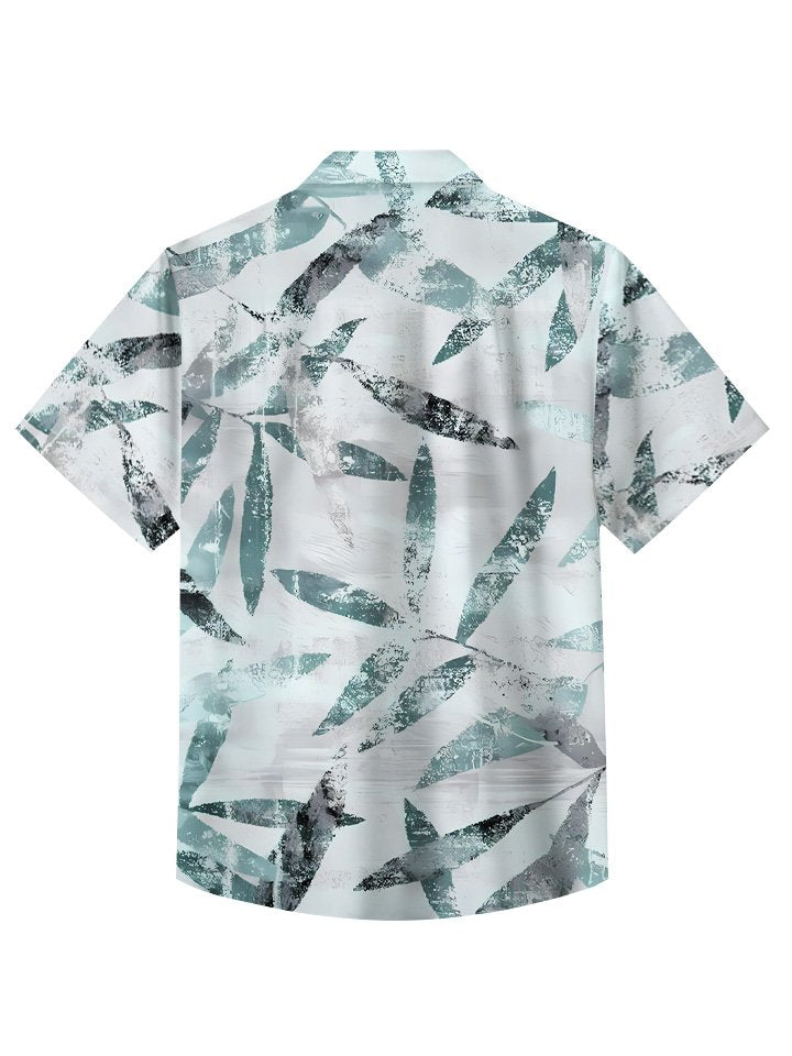 Alohadaddy Summer Tropical Plant Leaves Casual Vacation Shirt