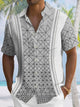 Alohadaddy Summer Geometric Lines Simple Commuting Casual 50s Vintage Bowling Shirt