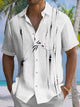 Alohadaddy Summer Bamboo Animal Leaves Casual Commute 50s Vintage Bowling Shirt
