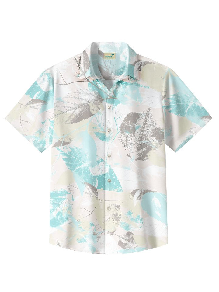 Alohadaddy Summer Beach Leaves Gradient Tropical Vegetation Casual Vacation Shirt