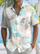 Alohadaddy Summer Beach Leaves Gradient Tropical Vegetation Casual Vacation Shirt