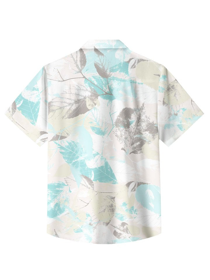 Alohadaddy Summer Beach Leaves Gradient Tropical Vegetation Casual Vacation Shirt