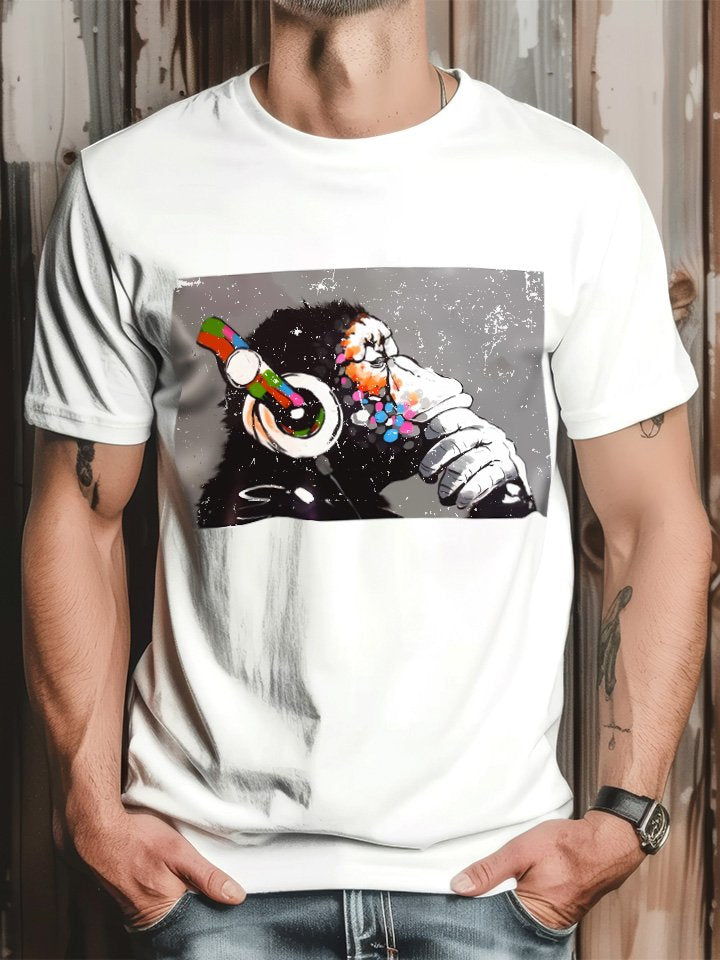 T-shirt décontracté de vacances avec musique rétro d&