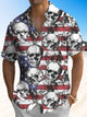 Alohadaddy Summer Independence Day Holiday Skull Retro Casual Vacation Shirt