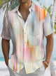 Alohadaddy Summer 3D Art Geometric Lines Leisure Vacation Shirt