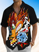 Alohadaddy Summer Animals Parrot Beach Button Pocket Short Sleeve Casual Vacation Shirt