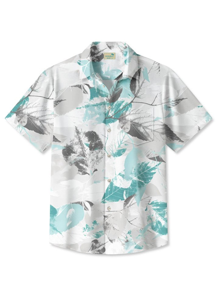 Alohadaddy Summer Tropical Vegetation Leaves Contrast Color Beach Leisure Vacation Shirt