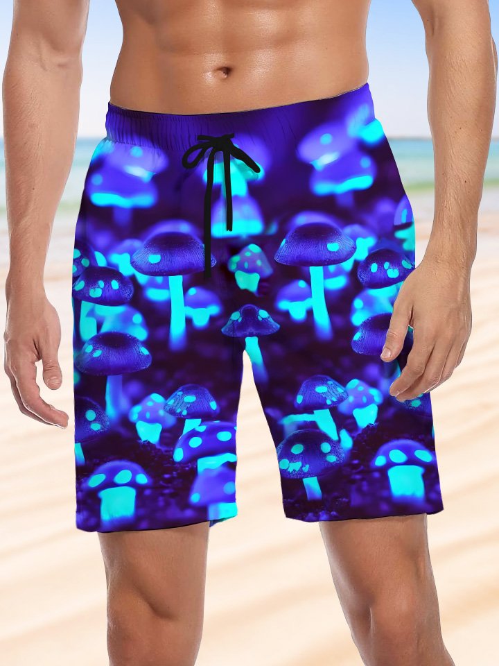 Alohadaddy Summer Plants Tropical 3D Fluorescent Leisure Vacation Men&
