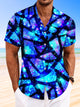 Alohadaddy Summer Geometric 3D Gradient 3D Casual Vacation Shirt