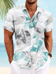 Alohadaddy Summer Tropical Vegetation Leaves Contrast Color Beach Leisure Vacation Shirt