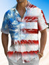 Alohadaddy Summer Independence Day Flag Button Pocket Men's Short Sleeve Casual Vacation Shirt