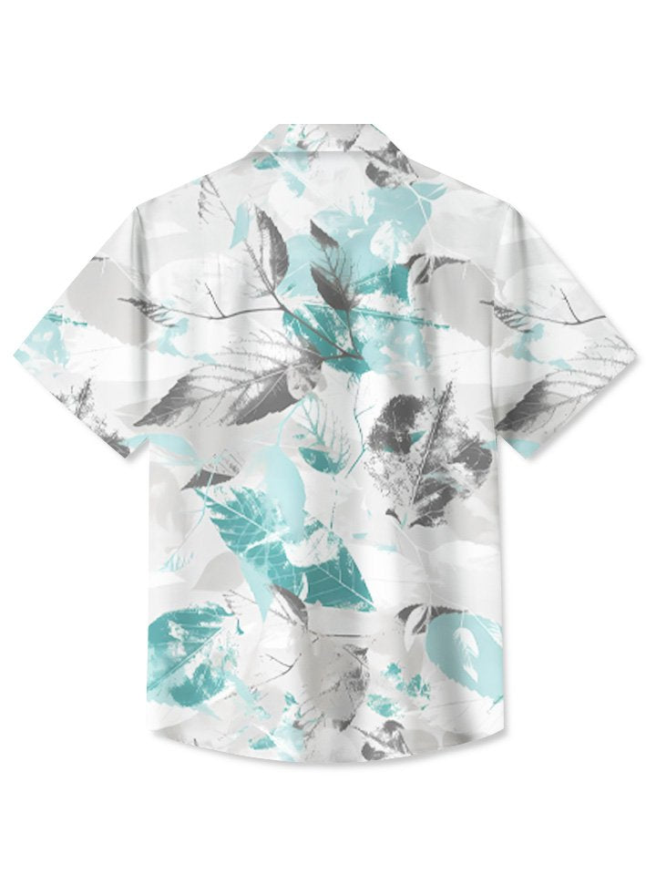 Alohadaddy Summer Tropical Vegetation Leaves Contrast Color Beach Leisure Vacation Shirt