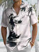 Alohadaddy Summer Ethnic Style Ink Painting Plants Bamboo Warrior Buttons Pocket Men's Leisure Vacation Shirt