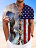Alohadaddy Summer Independence Day Eagle Flag Button Pocket Casual Vacation Shirt