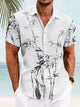 Alohadaddy Summer Plant Bamboo Commuter Men Pocket Button Casual Vacation Short Sleeve Shirt