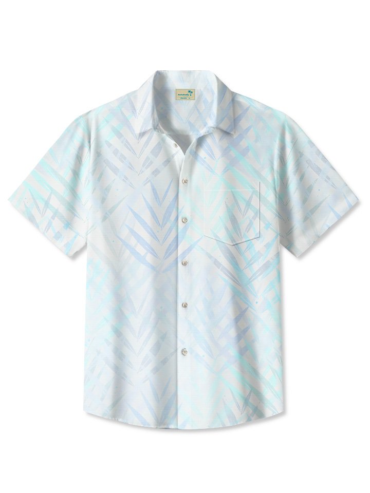 Alohadaddy Summer Gradient Leaves Button Pocket Men&