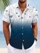 Camisa de manga corta para hombre con botones y bolsillos con diseño de flores y mariposas en degradado de verano de Alohadaddy