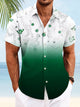 Camisa de manga corta para hombre con botones y bolsillos con diseño de flores y mariposas en degradado de verano de Alohadaddy