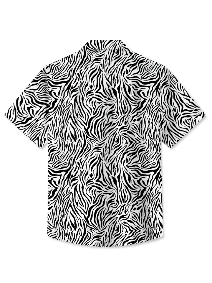 Alohadaddy Summer Geometric Art Lines Pockets Buttons Casual Vacation Men&