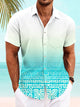 Alohadaddy Summer Ethnic Pattern Gradient Pocket Button Casual Vacation Men's Short Sleeve Shirt