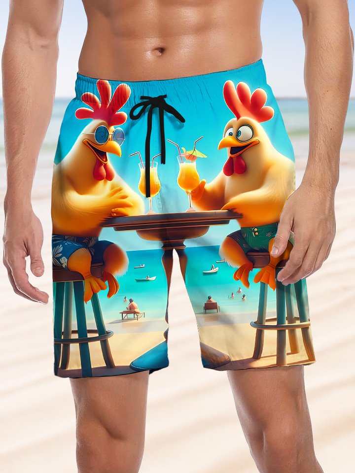 Alohadaddy Summer Ocean Beach Cocktail Animals Plants Pockets Vacation Men&
