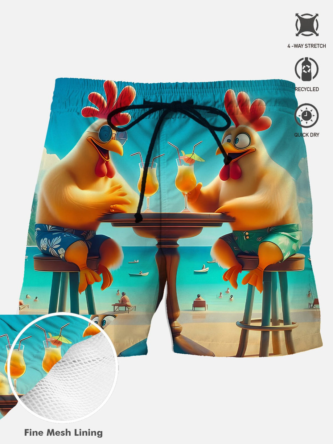 Alohadaddy Summer Ocean Beach Cocktail Animals Plants Pockets Vacation Men&