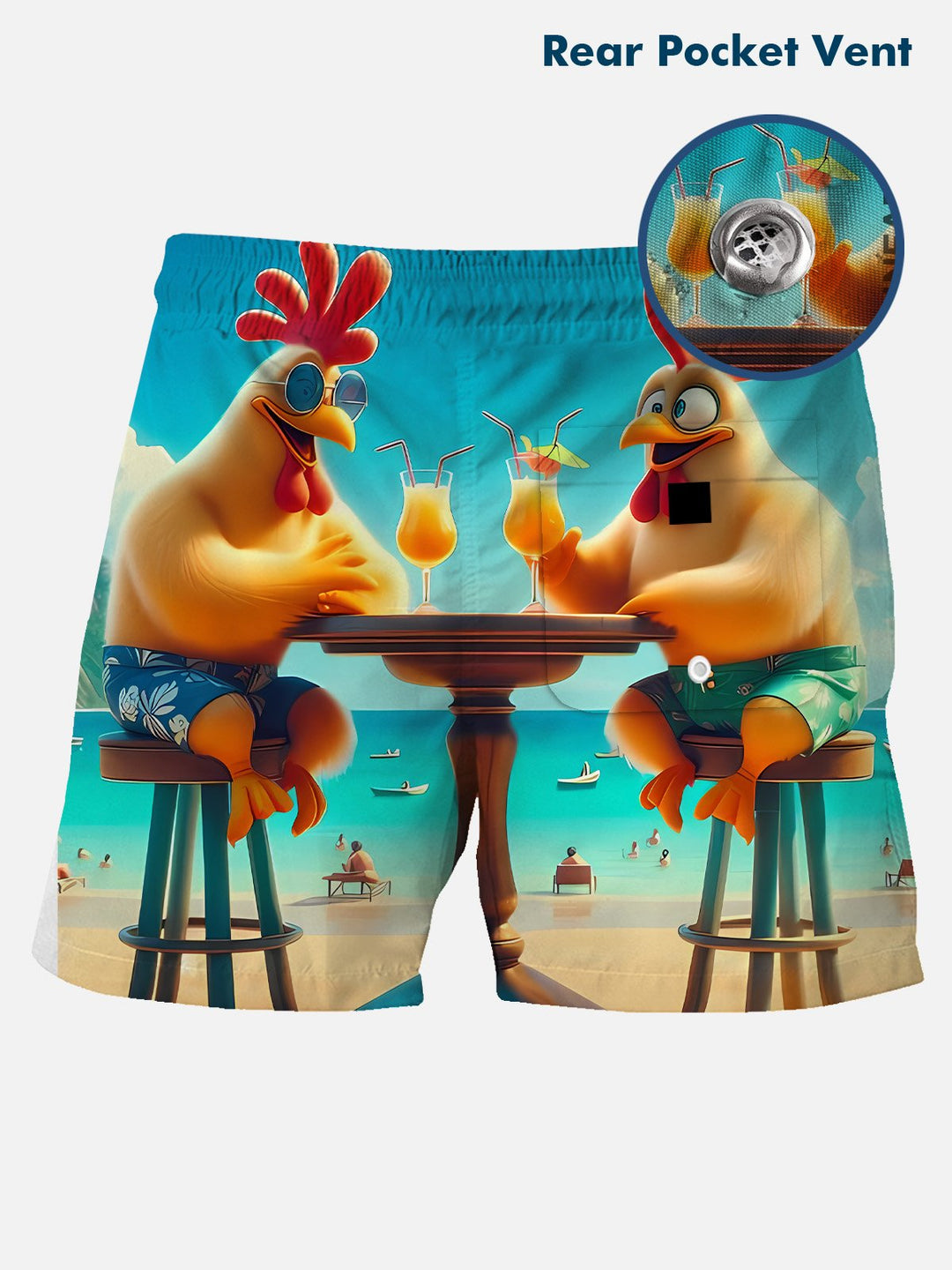 Alohadaddy Summer Ocean Beach Cocktail Animals Plants Pockets Vacation Men&