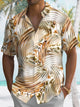 Alohadaddy Summer Ripple 3D Pattern Pocket Button Casual Vacation Men's Short Sleeve Shirt